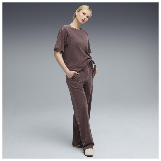 Puma Γυναικείο παντελόνι φόρμας Essentials Elevated Velour Rib Straight Leg Pants Puma Γυναικείο παντελόνι φόρμας Essentials Elevated Velour Rib Straight Leg Pants